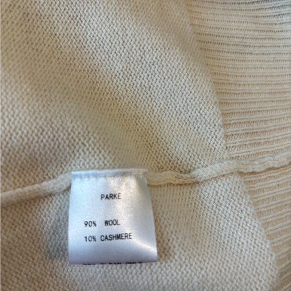 Parke Cashmere and Wool Polo Sweater In Cream Size L/XL - Picture 6 of 14